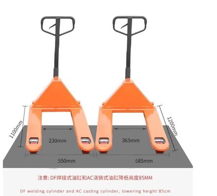 2500kg Loading Capacity Polyurethane Wheels Material Handling Equipment Pallet Truck