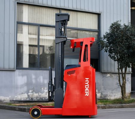 Electric Reach Forklift 1.6ton Hydraulic Stacking Truck for Narrow Aisle Warehouse