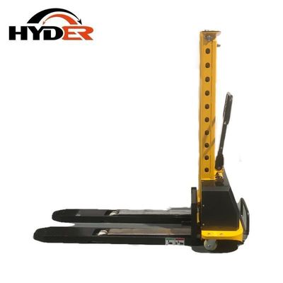 1250mm Fork Length Hyder 1000kg Semi Electric Self-Loading Stacker Portable Forklift
