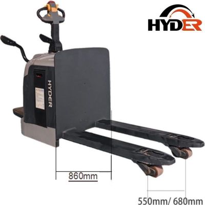 2.5T Load Capacity 2010X800X1380MM Design 24V 240ah Powered Stand on Pallet Jack with CE
