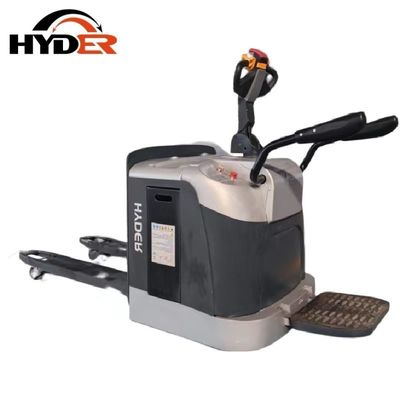 2.5T Load Capacity 2010X800X1380MM Design 24V 240ah Powered Stand on Pallet Jack with CE