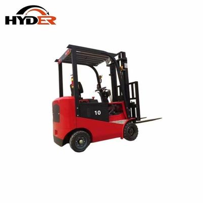 1000kgs Electric Forklift Trucks with Four Fulcrum Points and Full Battery Power