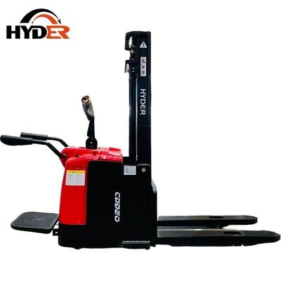 Warehouse Equipment Htb20 Electric Pallet Lifting Standing on Stacker with Mast Design